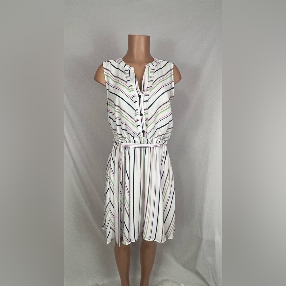 White Striped Dress